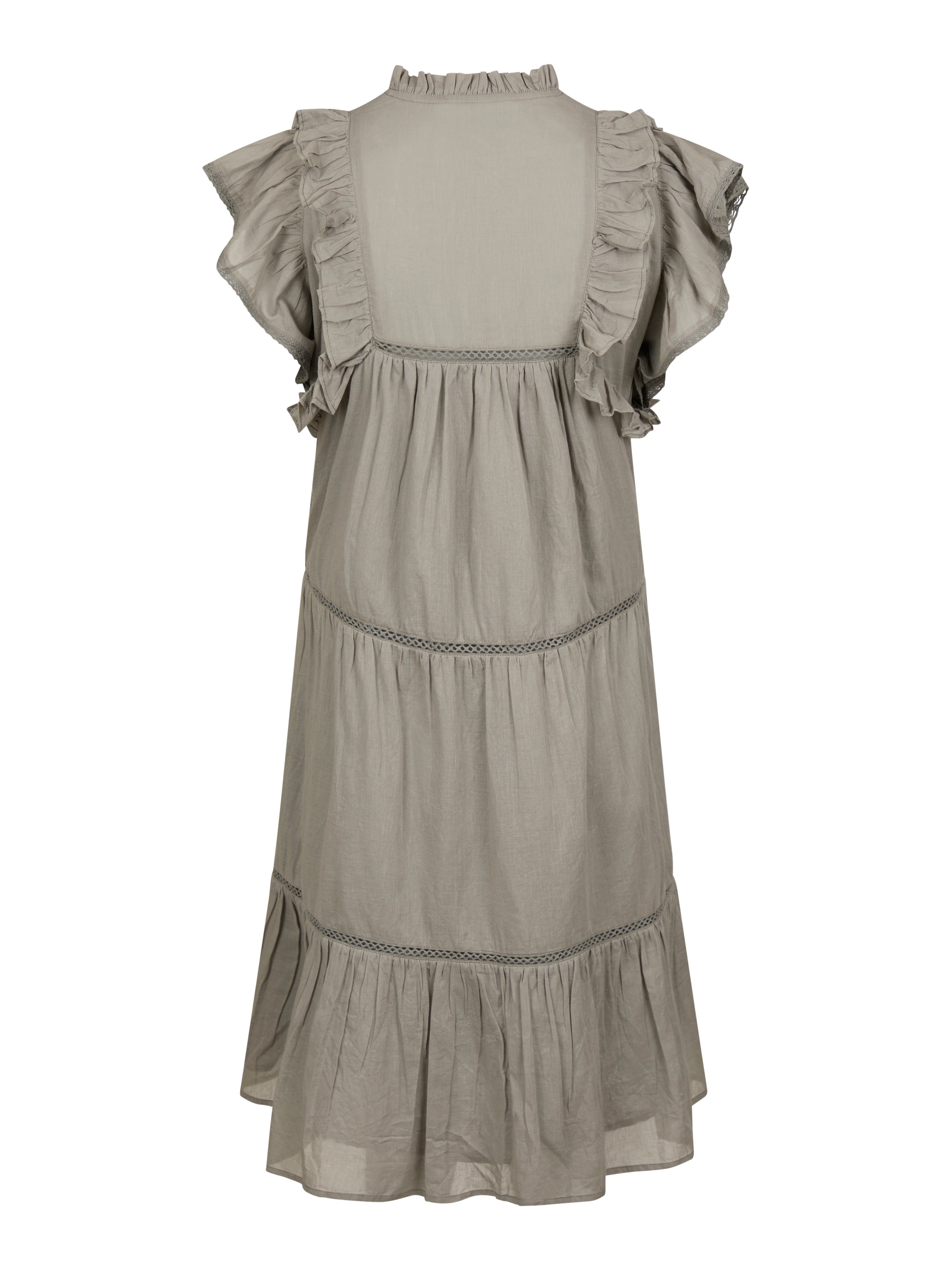 Melanie Voile kort kjole - Smoke Green