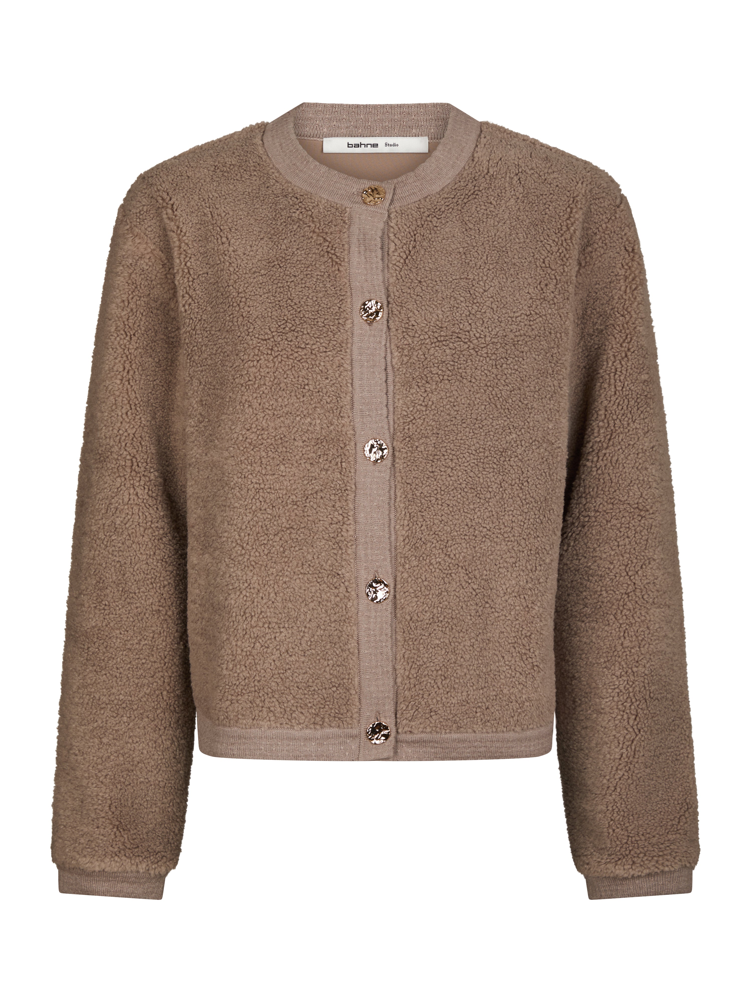 Mimo Fluffy Knit cardigan - Dark Sand