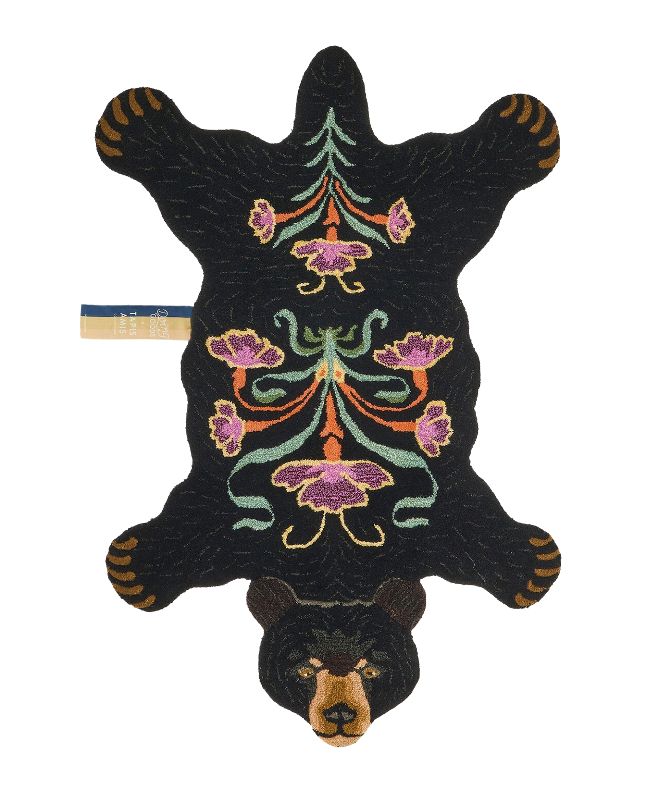 Blooming Bear gulvtæppe, Large - Black