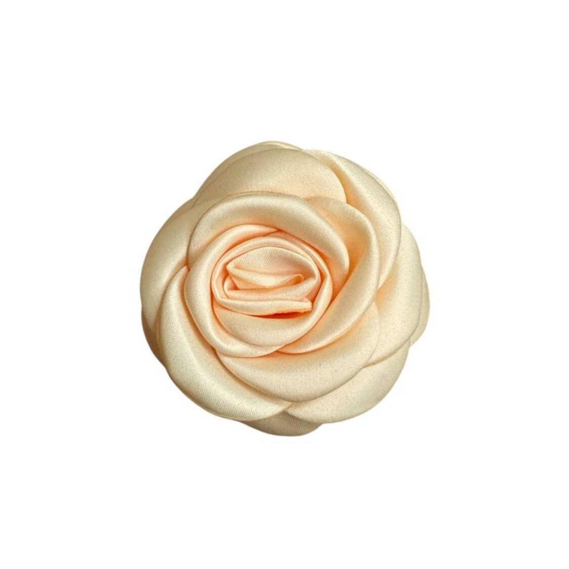 Small Satin Rose hårklemme - Butter Yellow