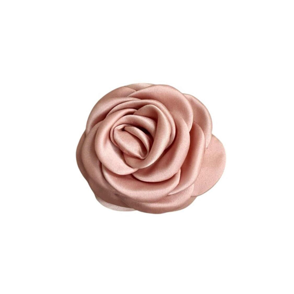 Small Satin Rose hårklemme - Nude