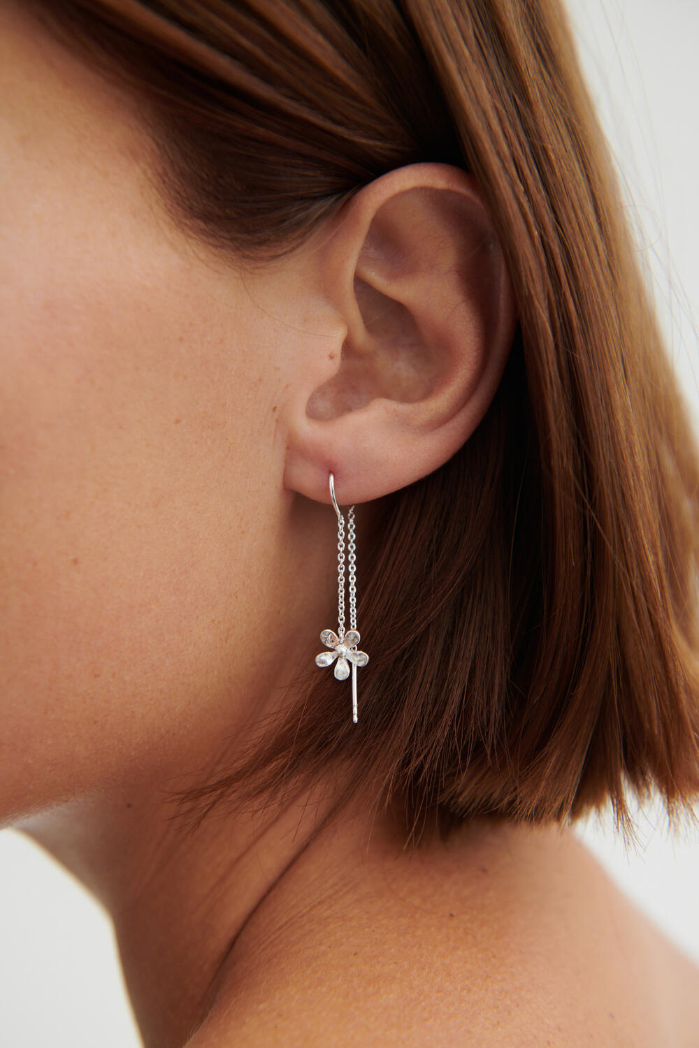 Wild Poppy hængeøreringe - sølv