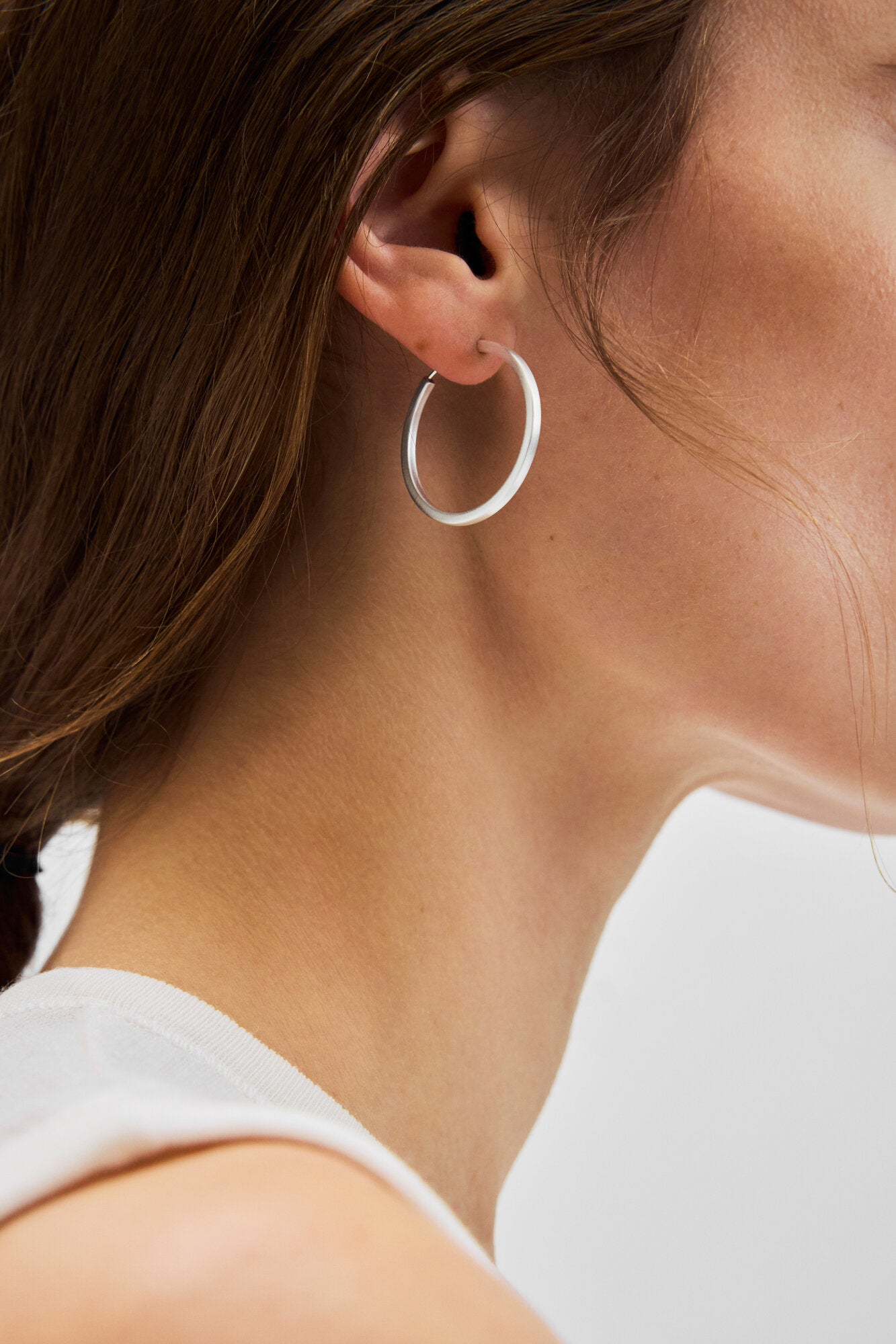 Circle Line hoops, sølvbelagt - Ø3 cm