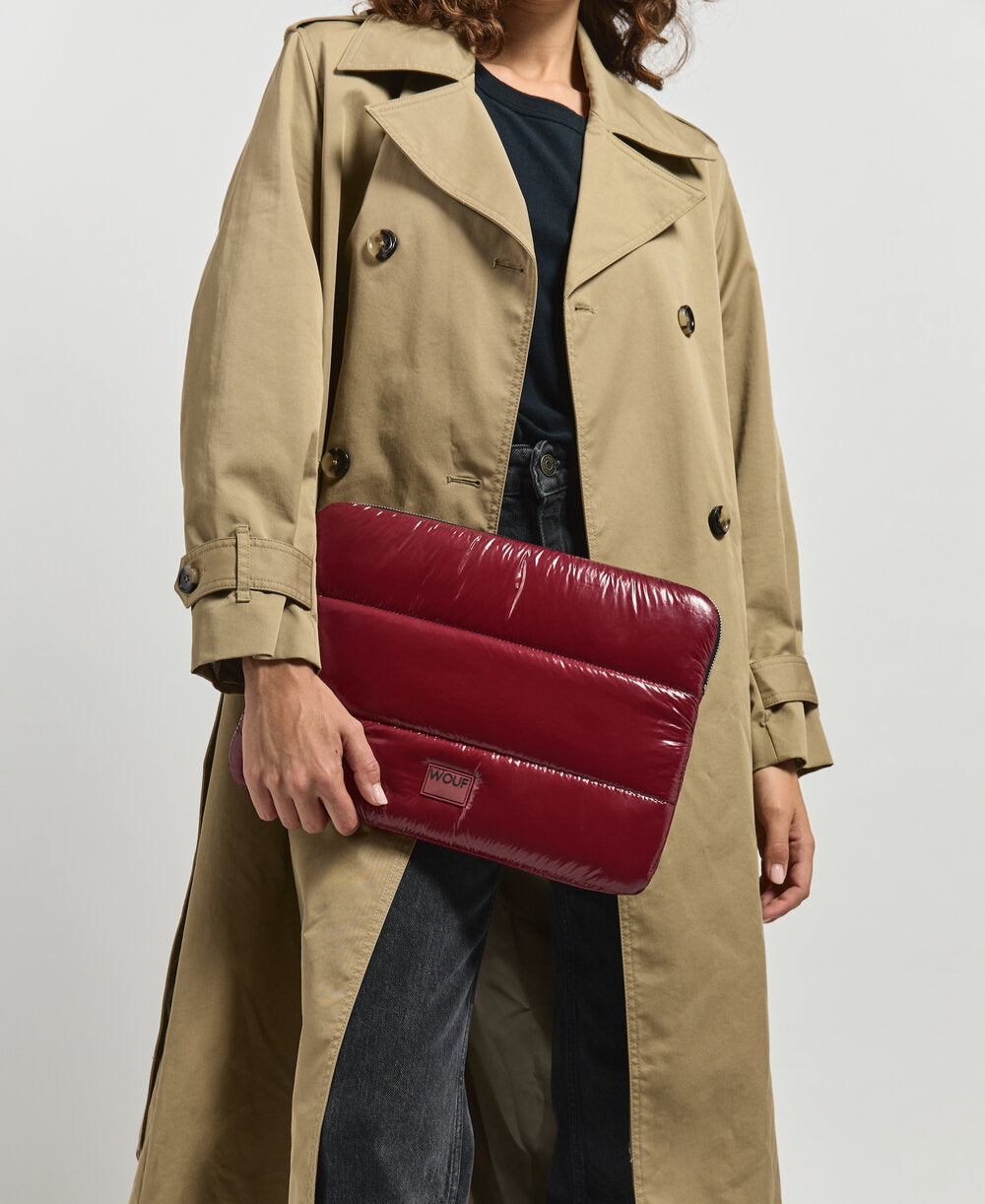 Glossy Computer Sleeve, 13/14 - Burgundy
