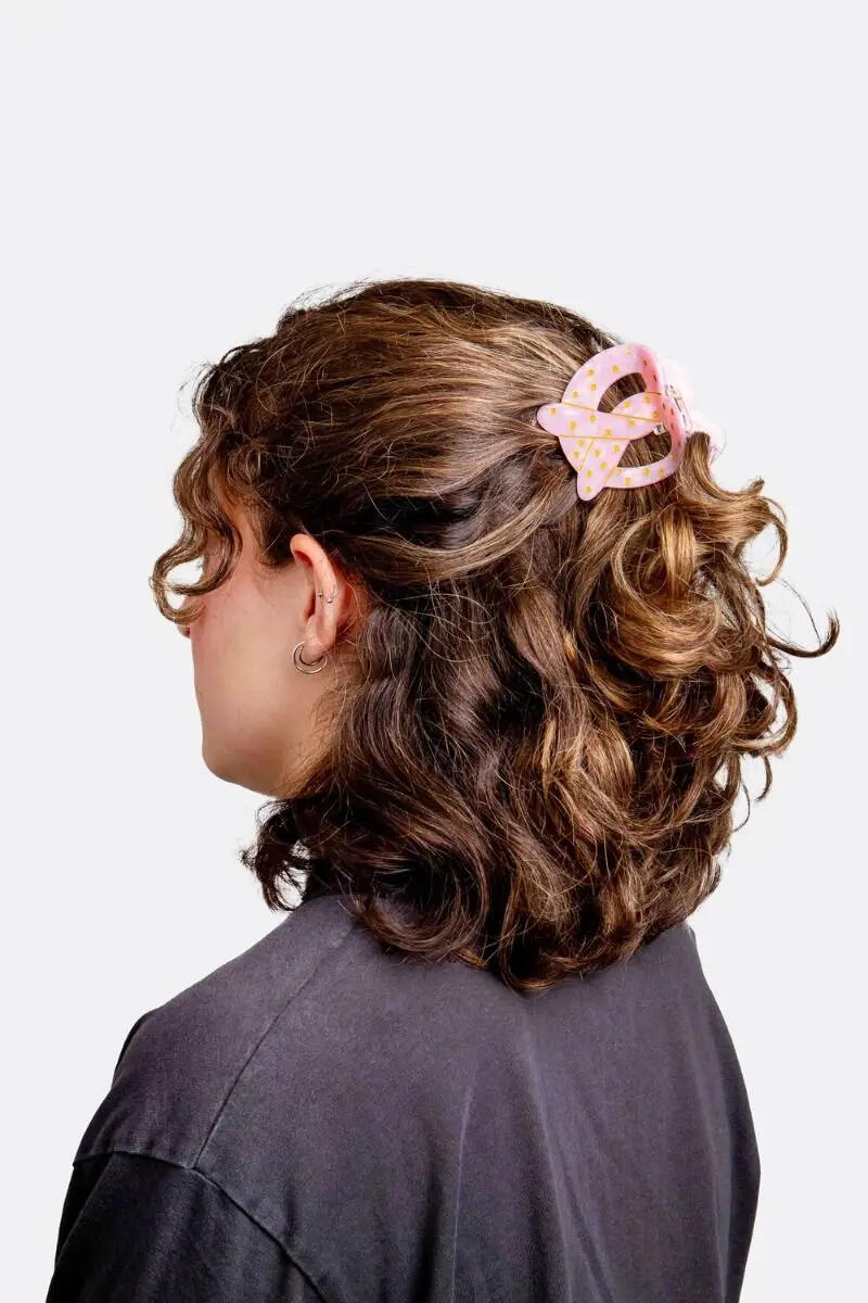 Pretzel hårklemme - pink