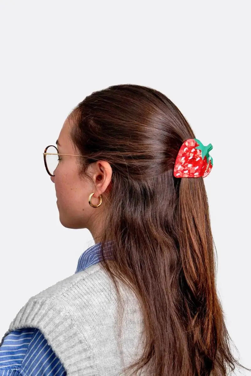 Strawberry hårklemme - rød