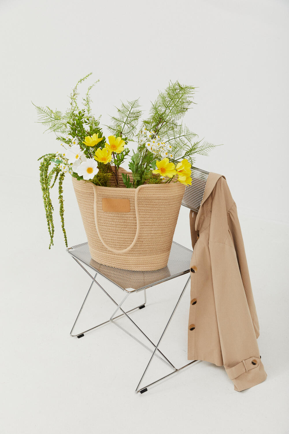 Flamencos strandtaske, stor - Latte