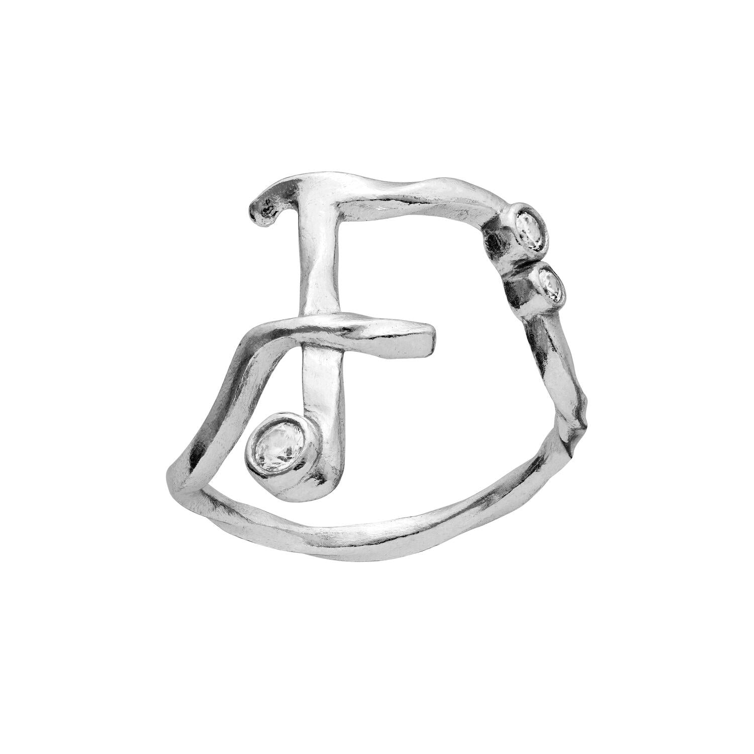 Alfabet Ring, F - Sølv