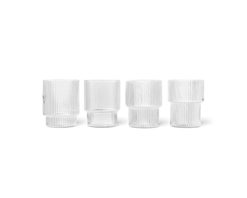 Ripple glas, 4 stk - klar