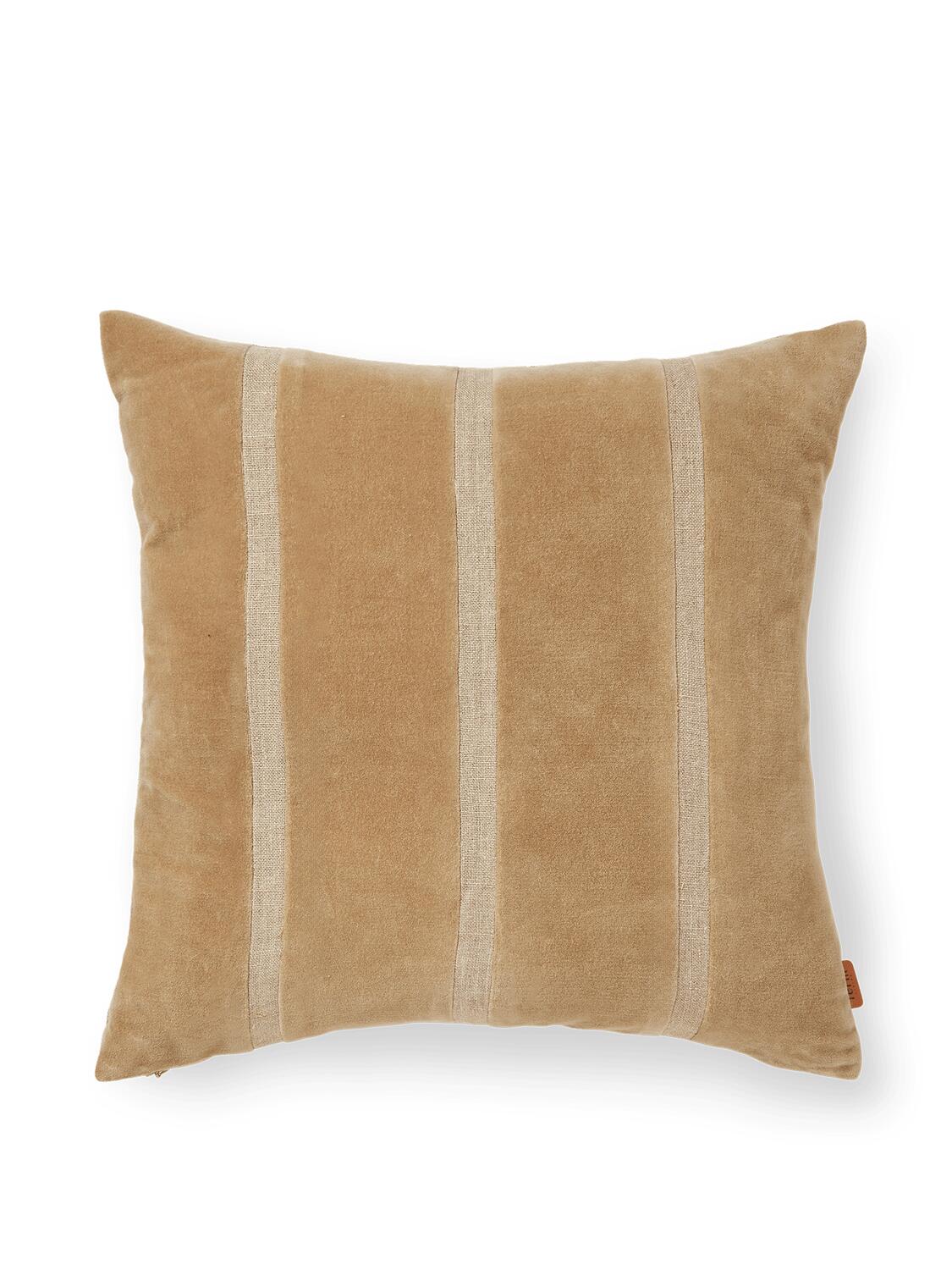 Senti Stripe pyntepude, 50x50 cm - Dark Sand/Linen