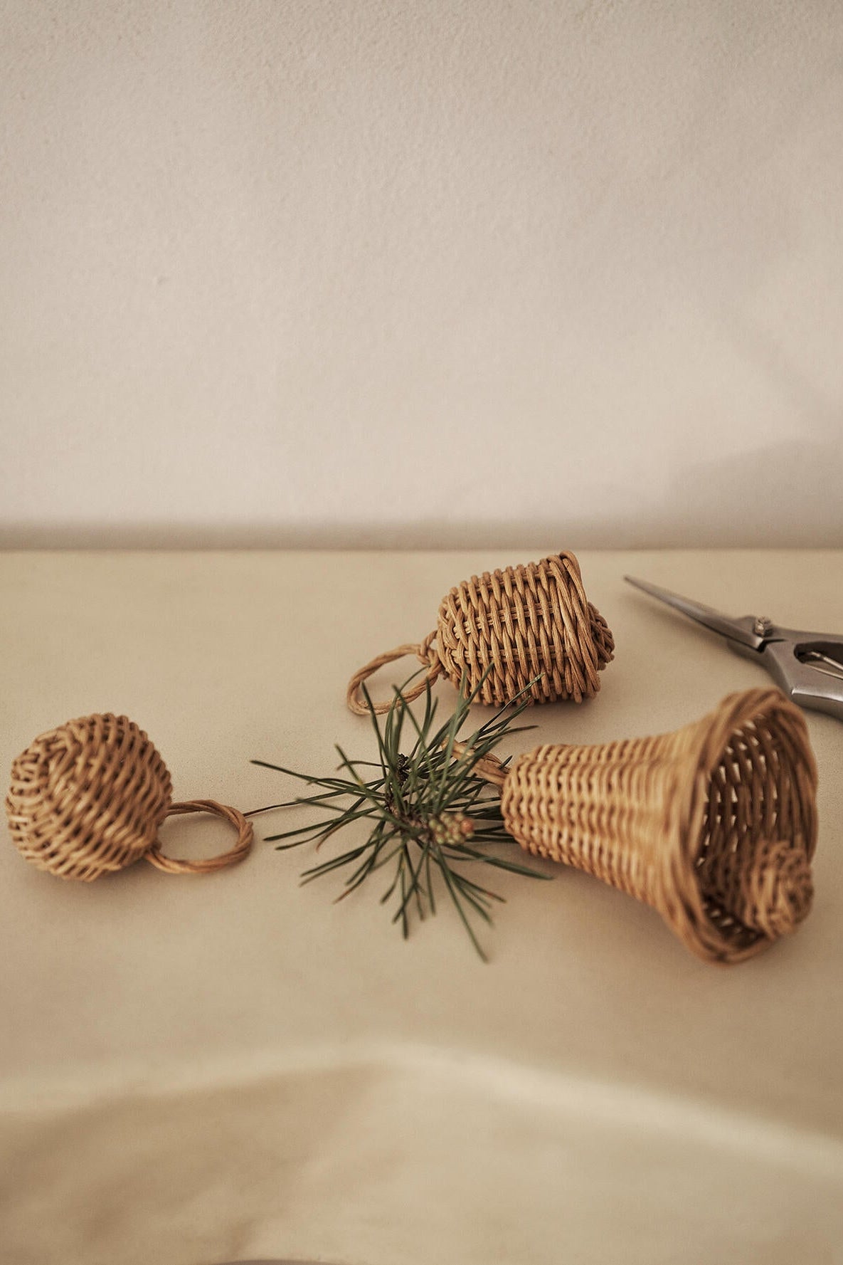 Braided Bell juleophæng, 3 stk – Natural