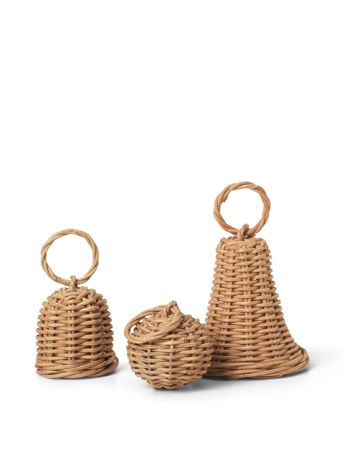 Braided Bell juleophæng, 3 stk – Natural