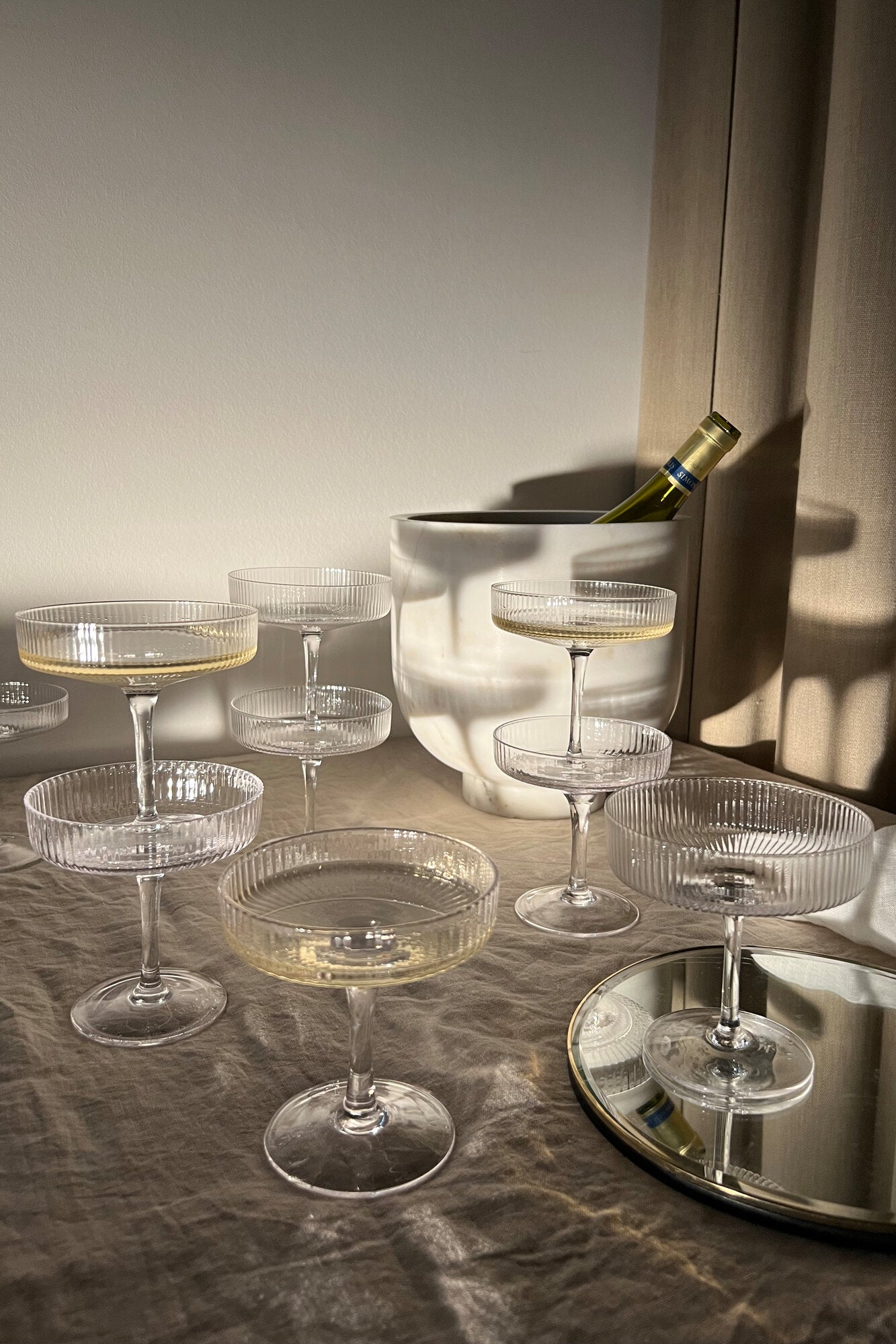 Ripple champagneskåle, 2 stk - klar