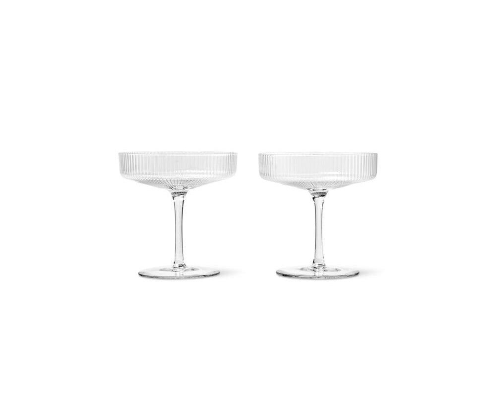 Ripple champagneskåle, 2 stk - klar