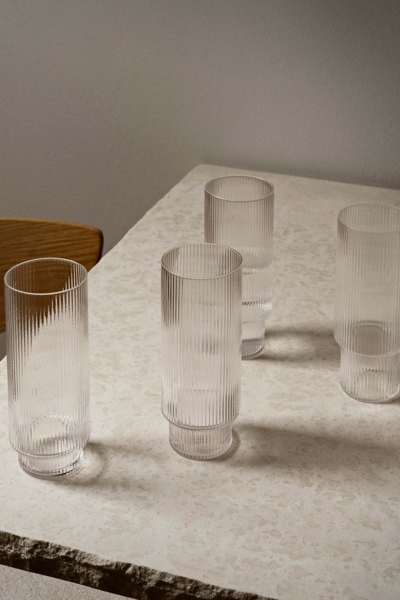 Ripple Long drinksglas, 4 stk - klar