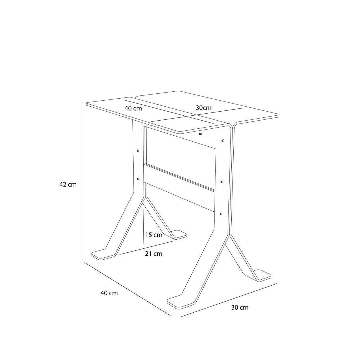 Fold sidebord, sort - 40x30 cm