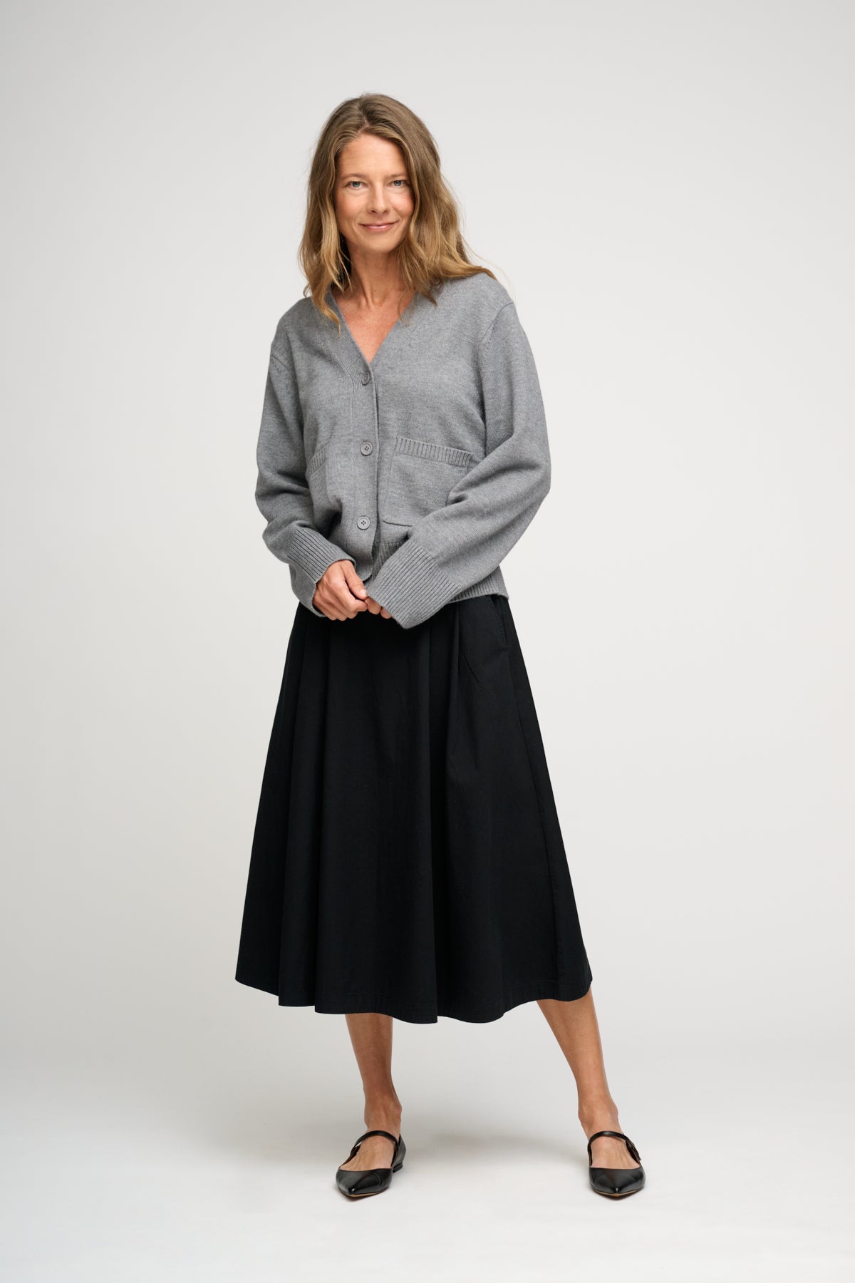 Forest strikket cardigan - Grey Melange