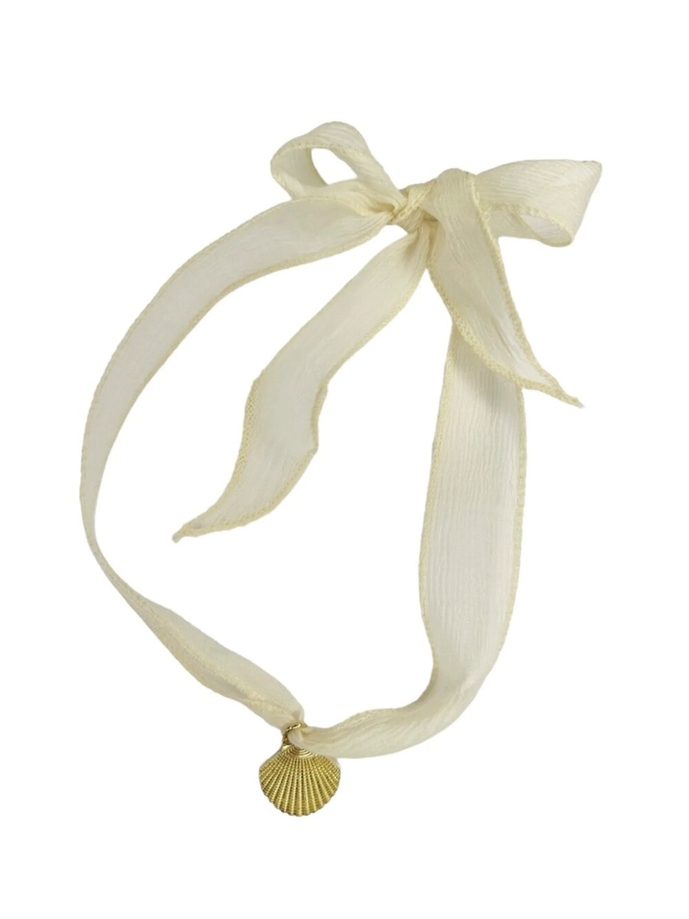 Shelly String halskæde - Ivory/forgyldt