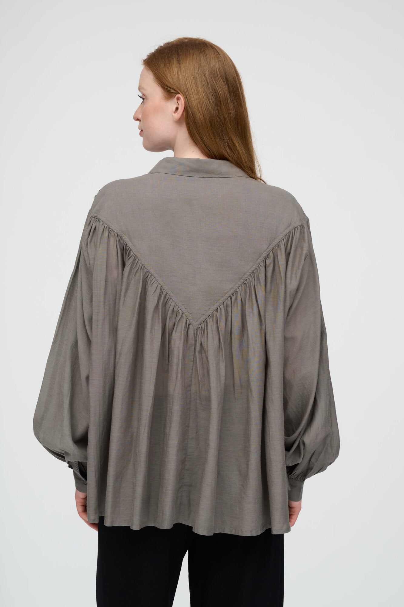 Glow skjortebluse - khaki gray