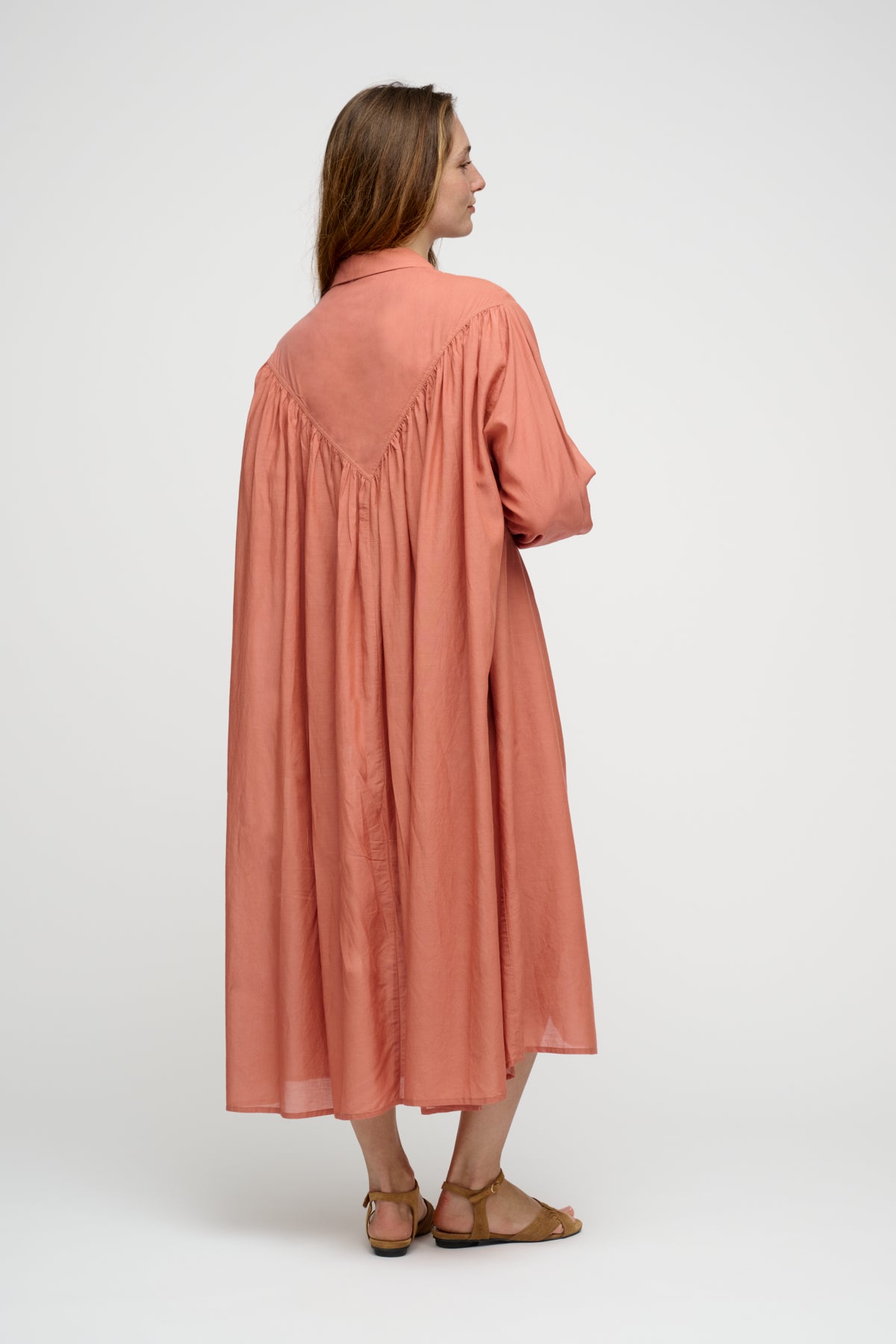 Golden skjortekjole - Dusty Coral