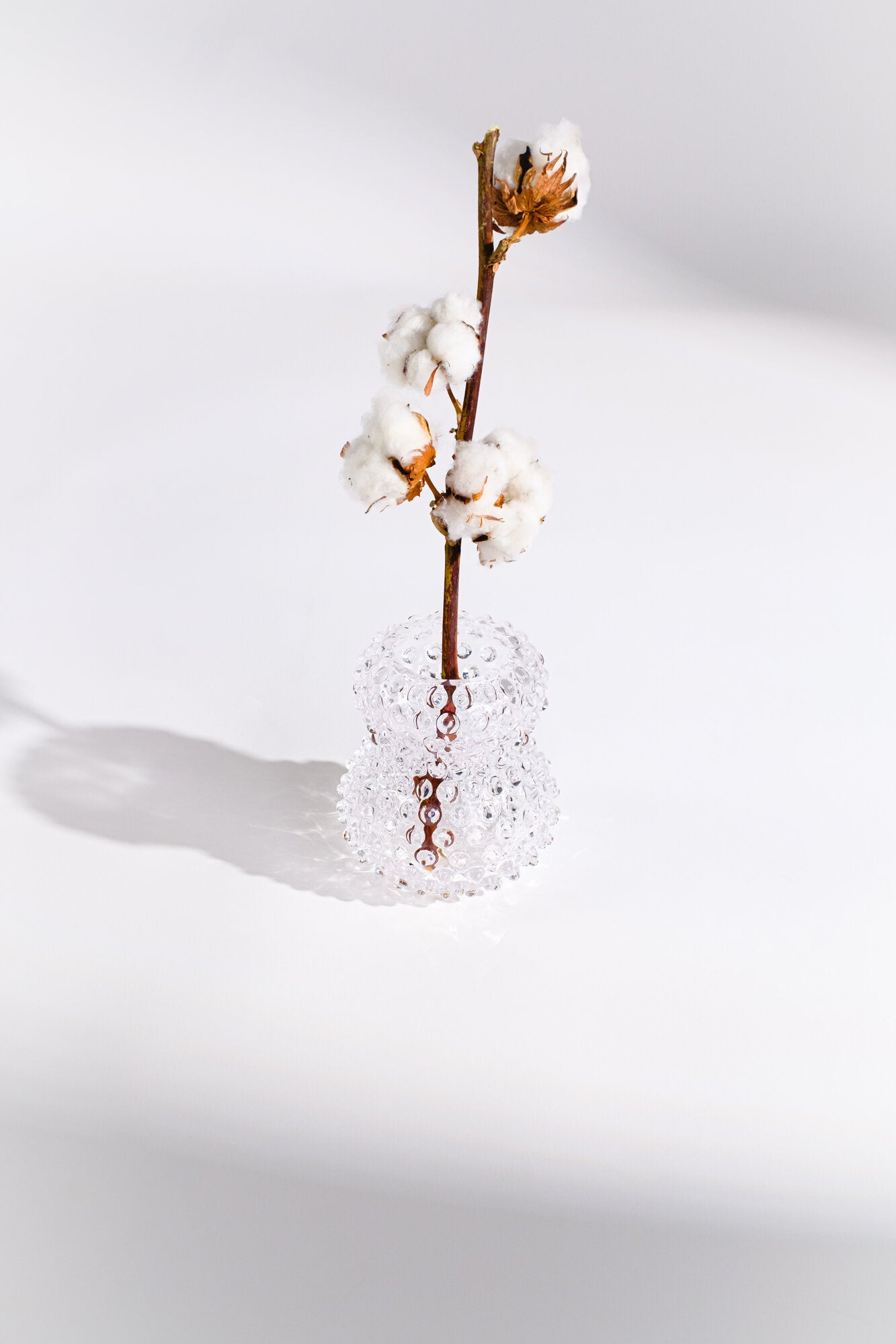 Hobnail Birdie vase, H13 cm - Crystal