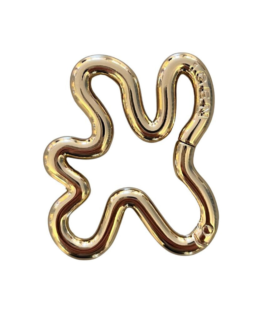 Swirl hook nøglering - guldfarvet