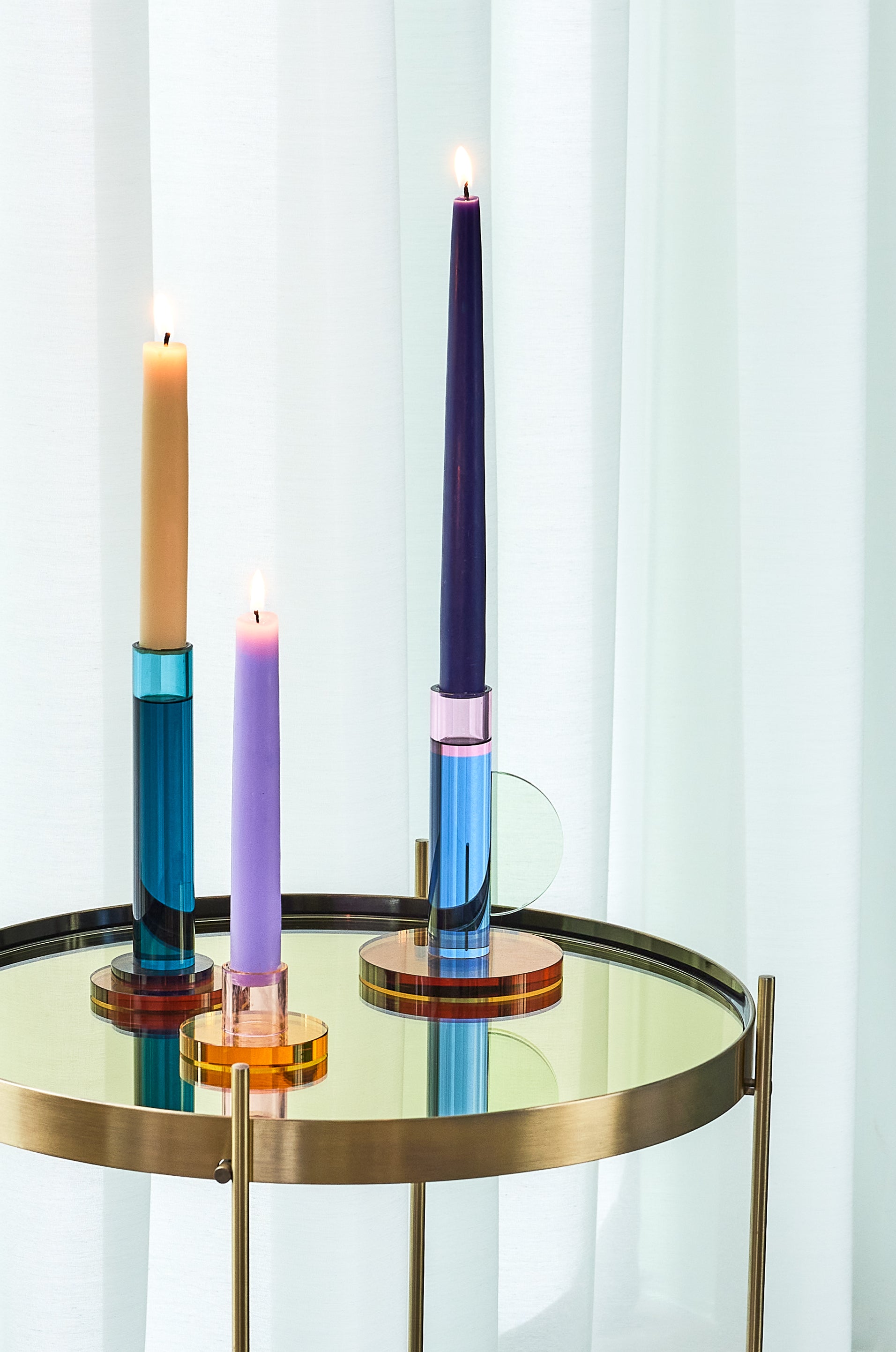 Astro lysestage - blå/brun/lyserød