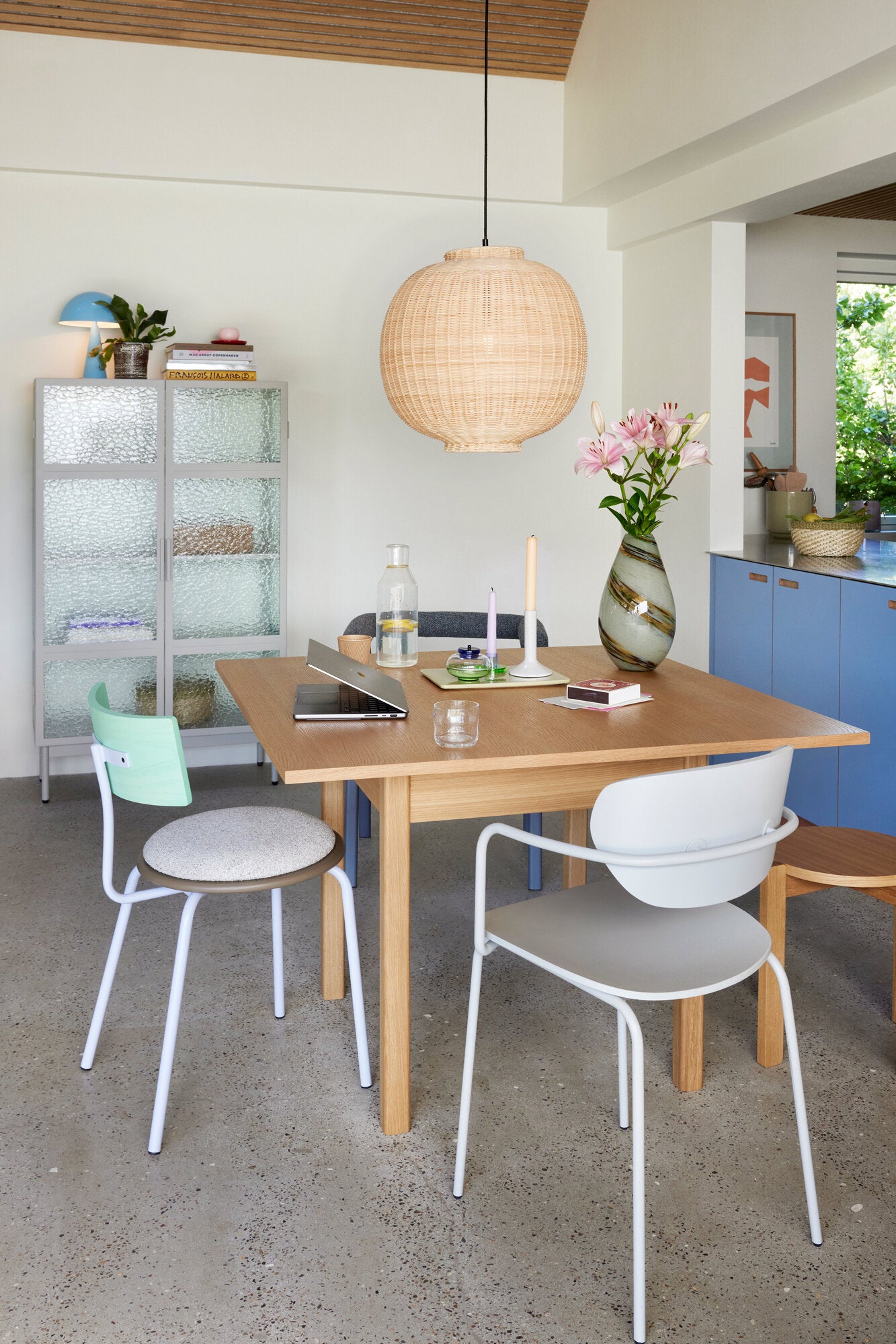 Chand rund pendel, Natur - H43 cm