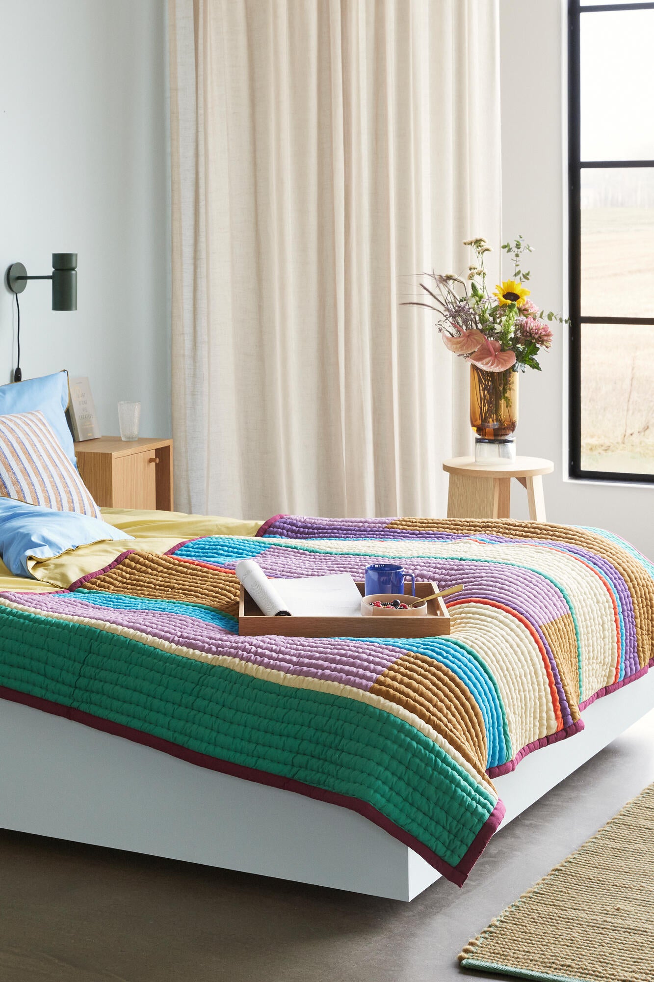 Tile sofabord, Mint/Natur - 61x66 cm