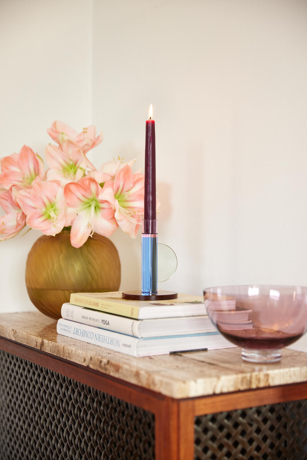 Astro lysestage - blå/brun/lyserød