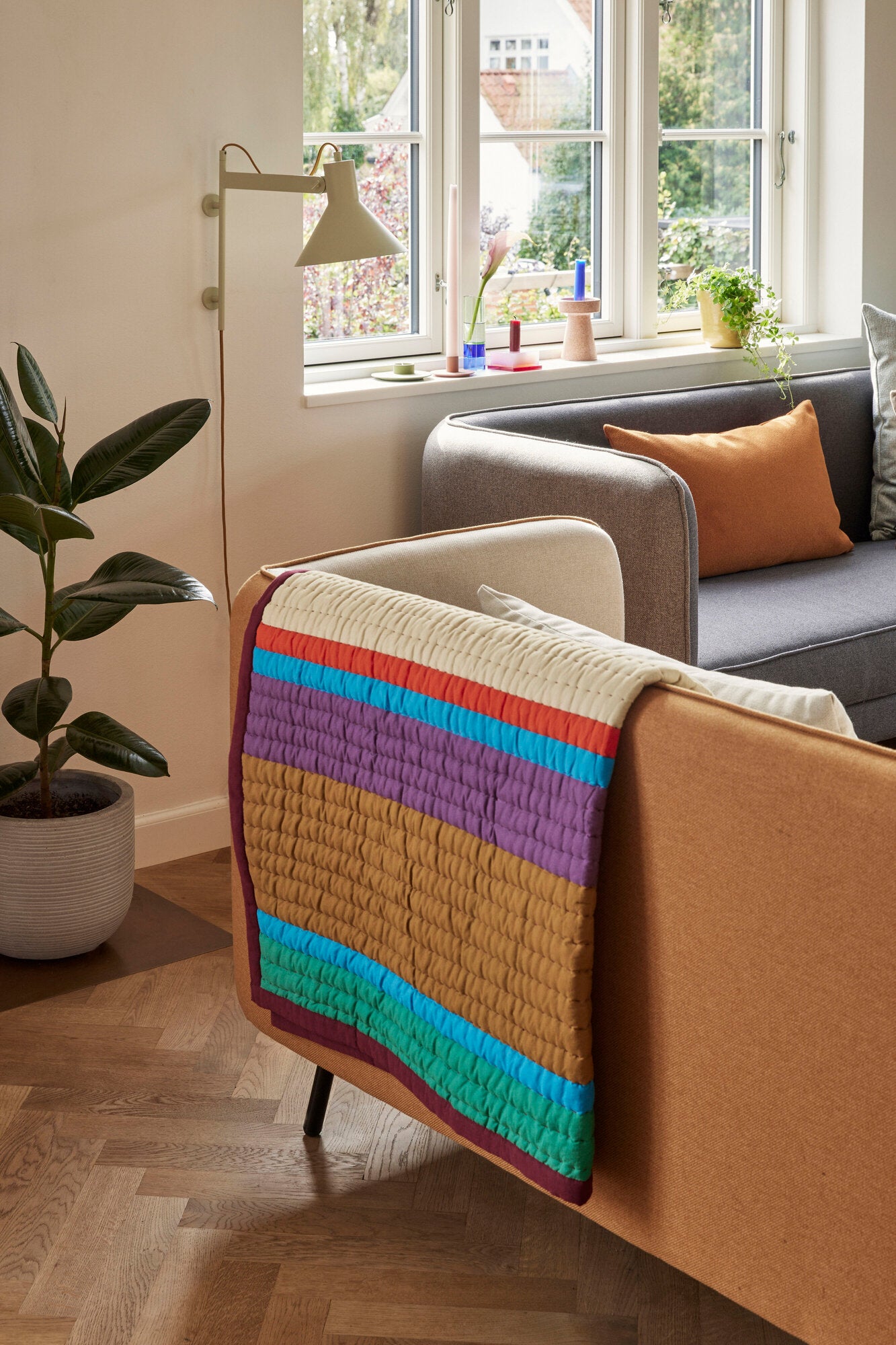 Pavilion tæppe - bordeaux/flerfarvet