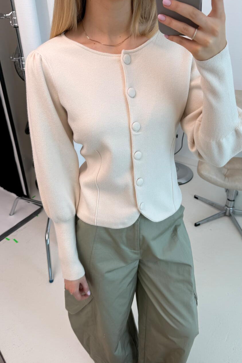 Vicassie Boat Neck cardigan - Birch