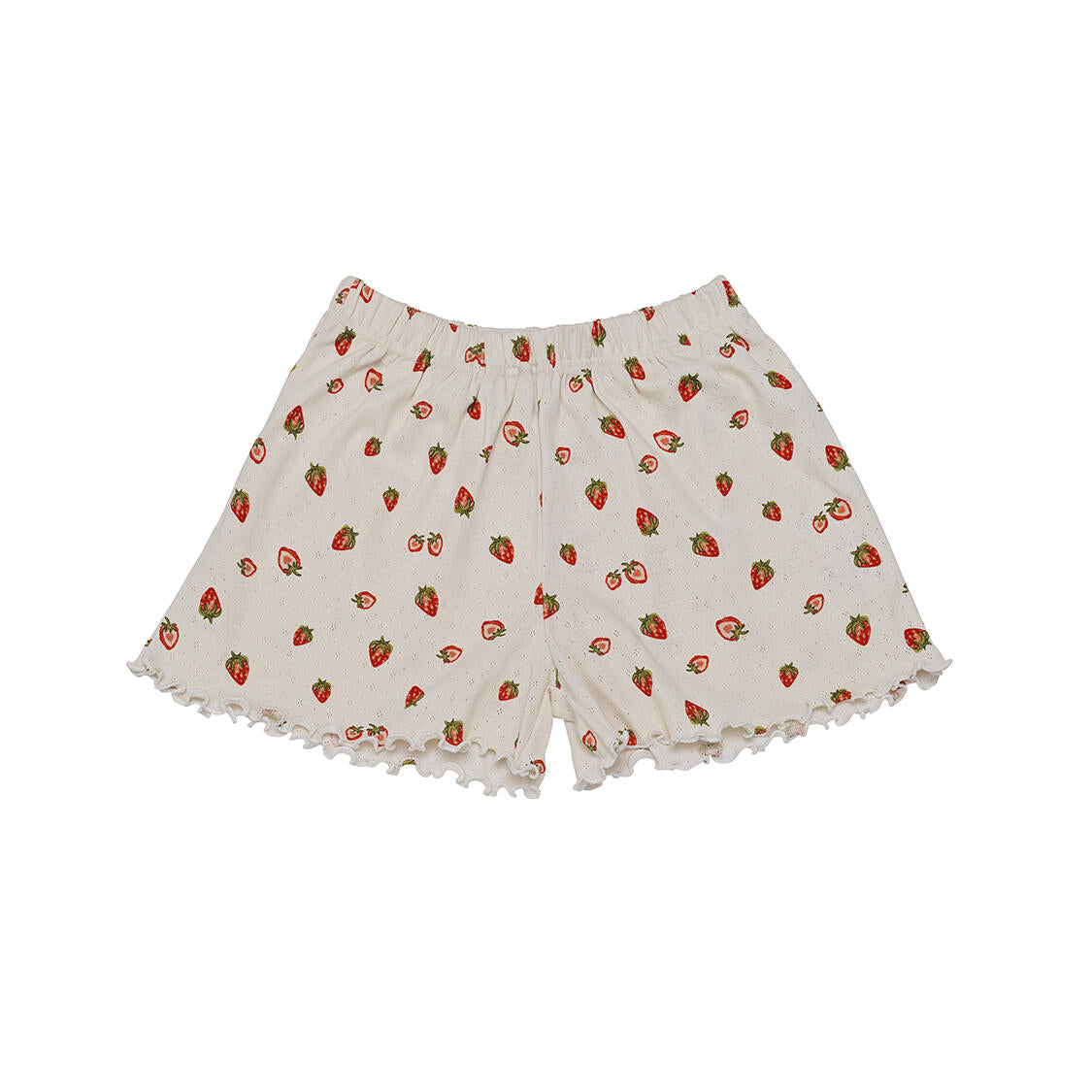 Jea Pointelle shorts - Strawberry Garden White