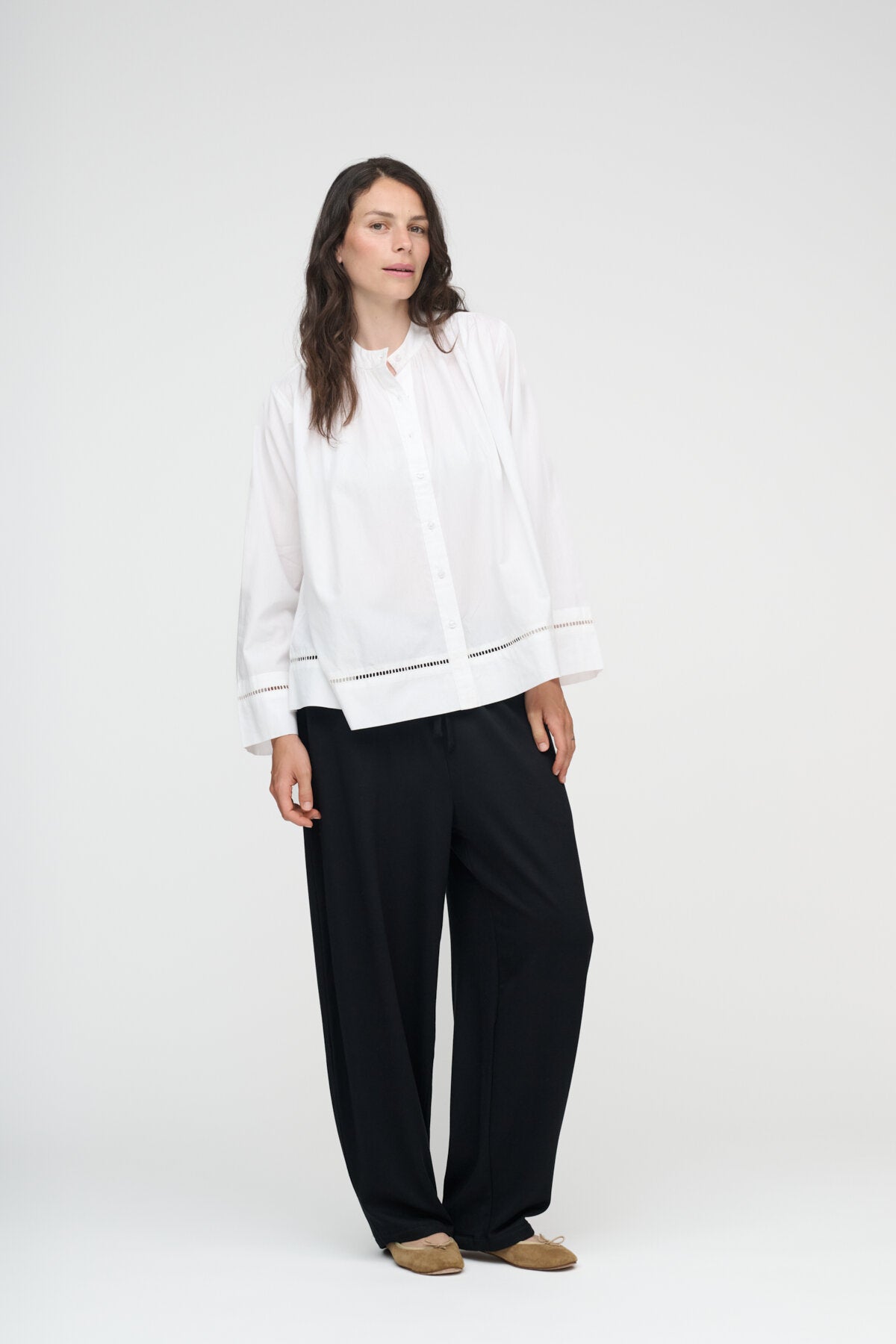 July Poplin skjorte - hvid