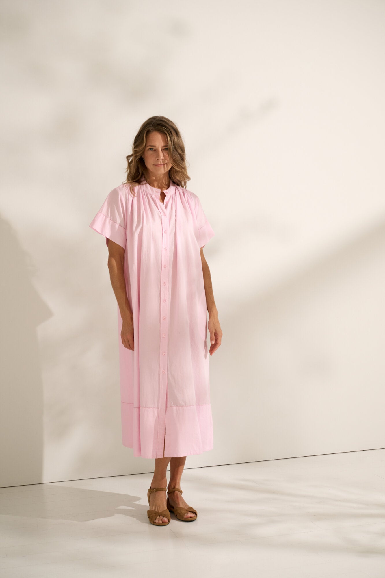 June chambray skjortekjole - Light Pink