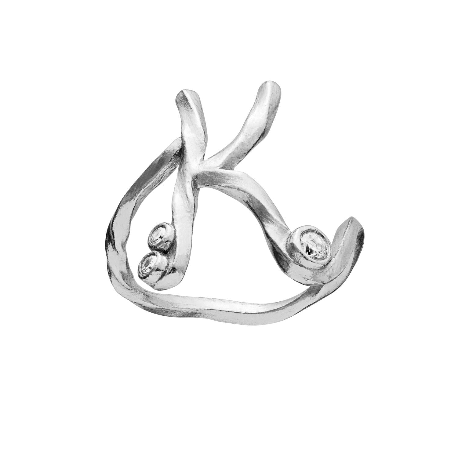 Alfabet Ring, K - Sølv