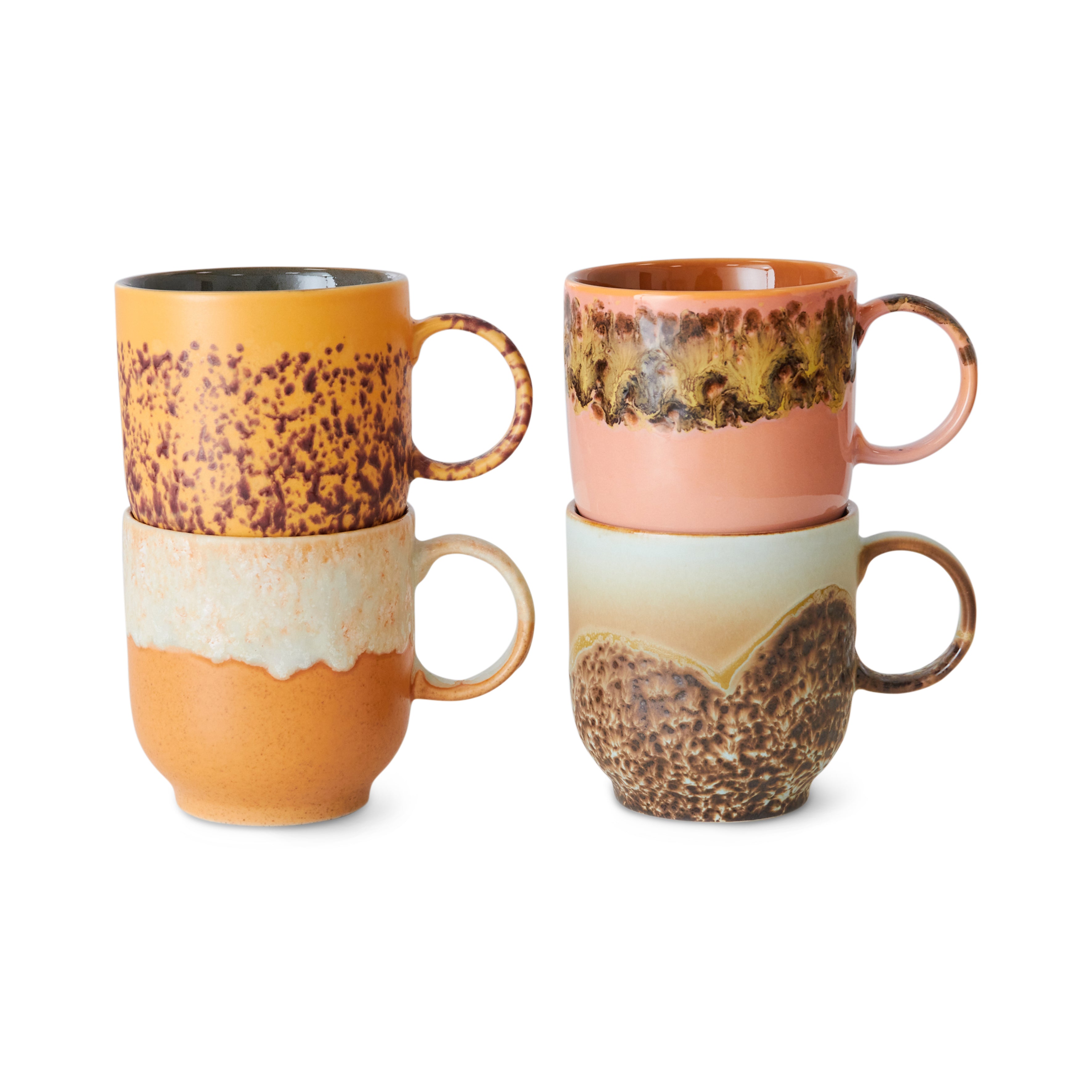 70s Ceramics cafékopper, Cape - 4 stk