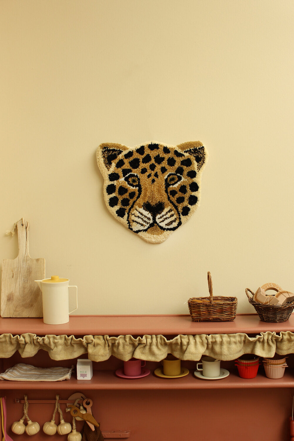 Loony Leopard head vægdekoration - Brown