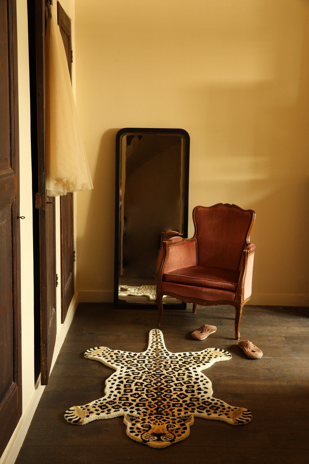 Loony Leopard gulvtæppe, Large - Brown