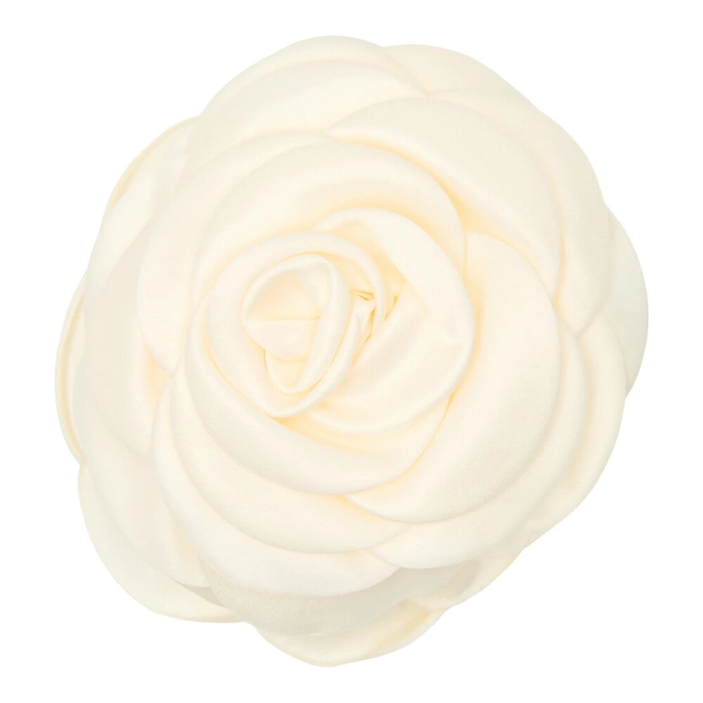 Giant Satin Rose hårklemme - Ivory