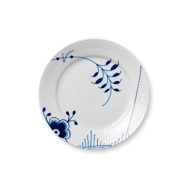 Blå Mega riflet tallerken, deko 2 - 19 cm.