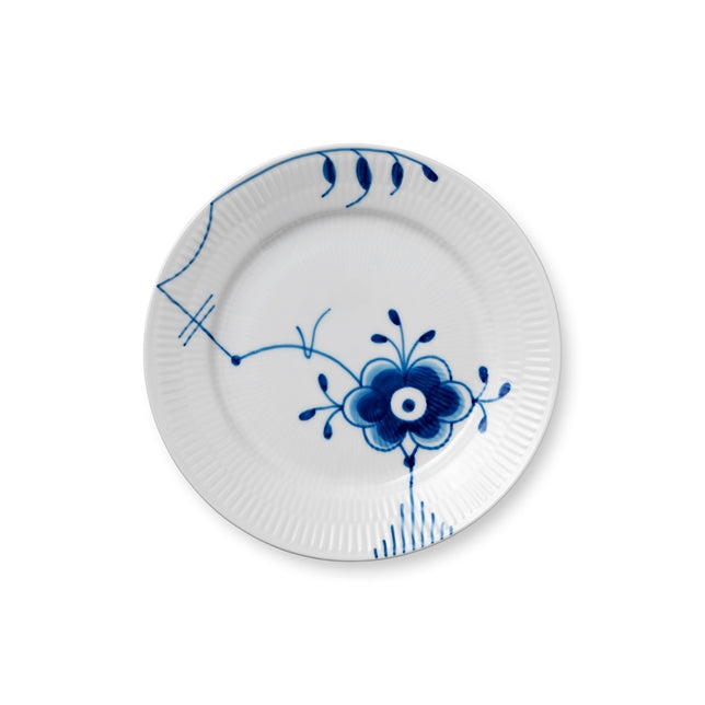 Blå Mega riflet tallerken, deko 6 - 19 cm.