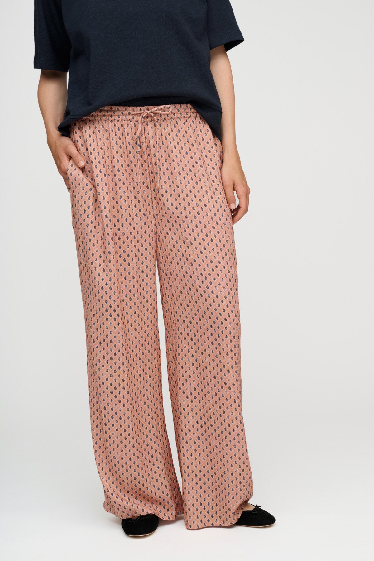 Sea Flower bukser - Peach/Blue