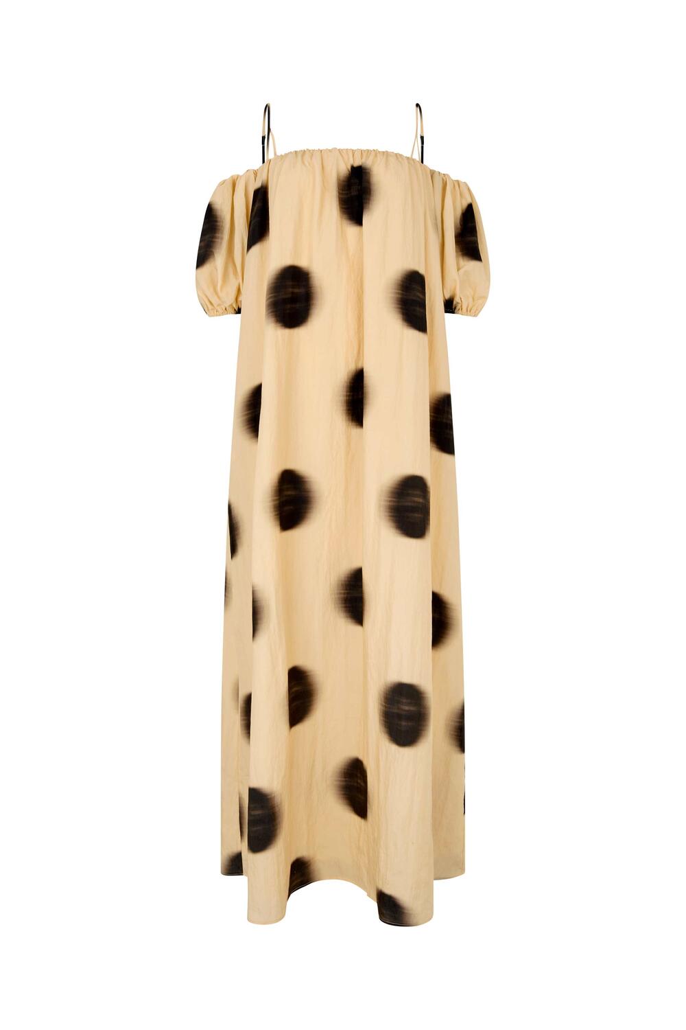 2527 Romantic Volume Strap kjole - Dots in Motion