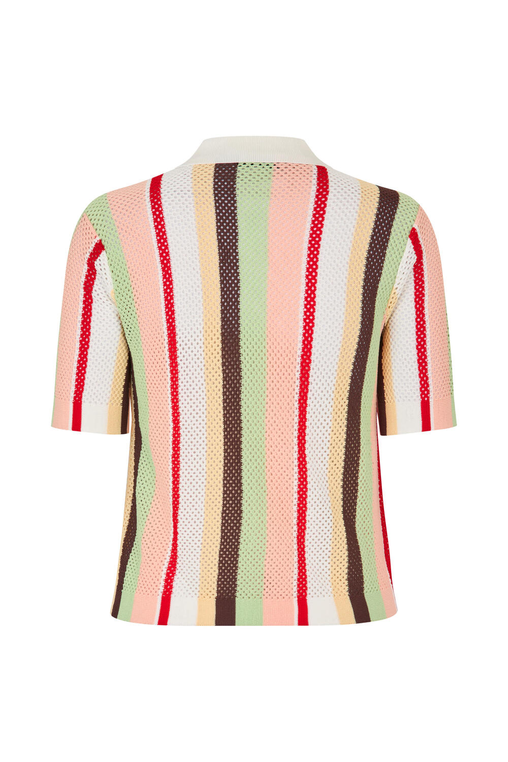 2100 Short Sleeve Crochet polotrøje - Baseball Pinstripes