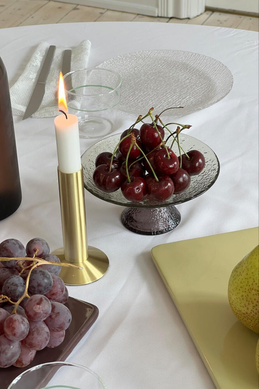 Bonbon glasskål, mellem - grøn/brun