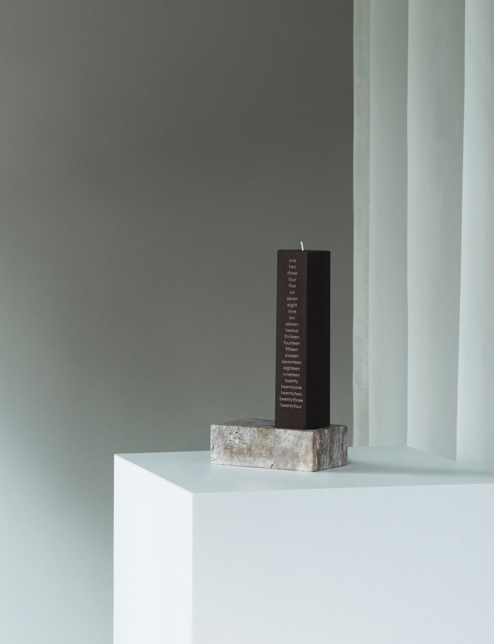 Square kalenderlys - brun