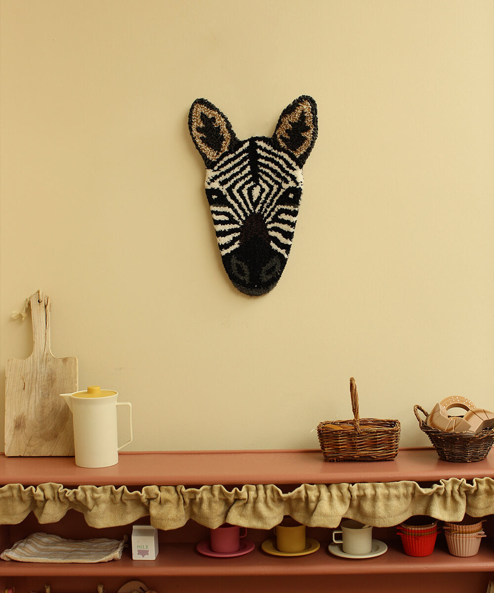 Stripey Zebra vægdekoration - sort