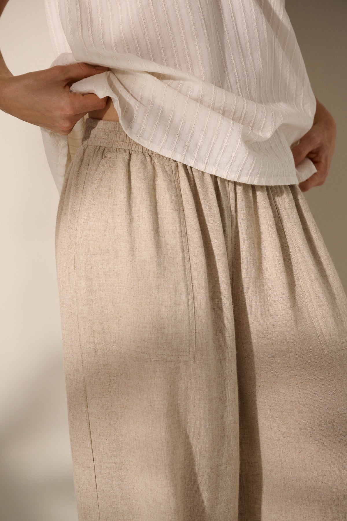 Life hørbukser - Natural Linen