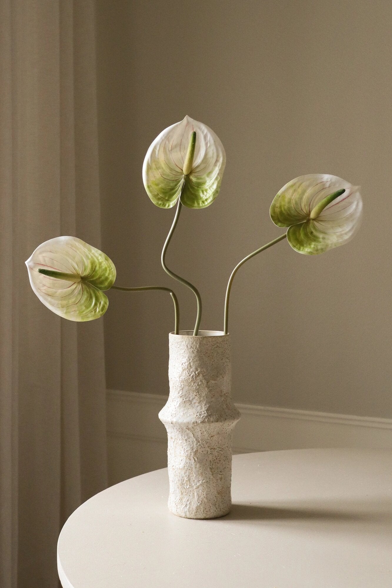 Kunstig Anthurium blomst - hvid